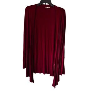 Zenana Outfitters Deep Red Open Cardigan